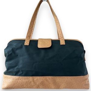 Elizabeth Arden Vegan Ostrich Shoulder Satchel Travel Bag